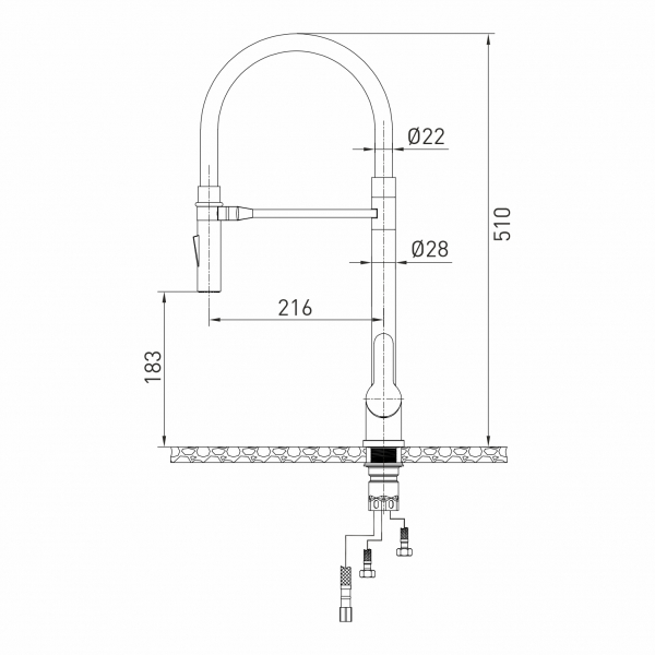 Смеситель для кухни 35k MIXLINE MLSS-0402BL серый гибкий излив магнит, п/гайку ЧЕРНЫЙ ГРАФИТ